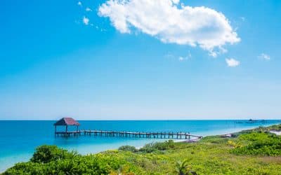 Panoramic view of Puerto Morelos in Cancun