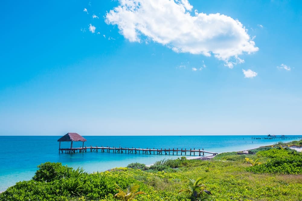 Panoramic view of Puerto Morelos in Cancun