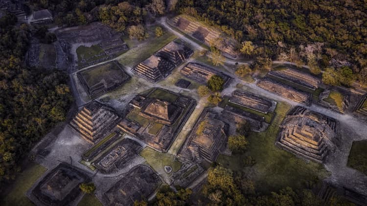 Vista de las pirámides más importantes de México