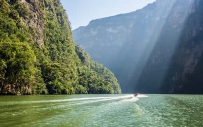 Panoramic view of a river in Mexico
